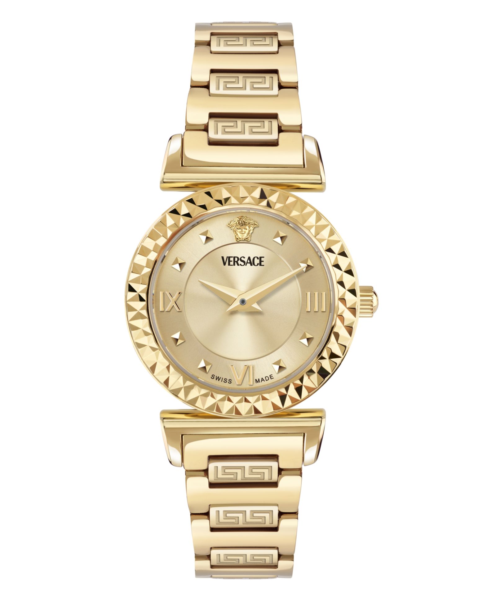 Versace Женские мини-часы Mini Vanity IP Yellow Gold 27mm
