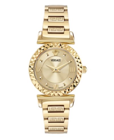 Versace Women's Mini Vanity IP Yellow Gold Stainless Steel Bracelet Watch, 27mm