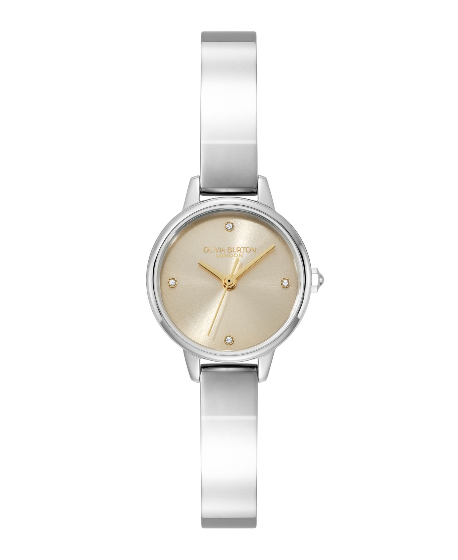 Olivia Burton Женские мини-часы Bangle Classic, серебристый корпус из нержавеющей стали, 23mm