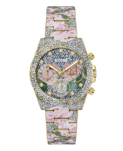 GUESS Женские многофункциональные часы с цветочным принтом, 38mm