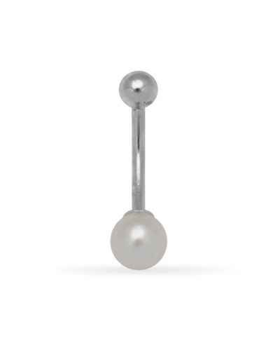 Curata Jewelry кольцо для пирсинга пупка с культивированным жемчугом, 14k gold, 7mm