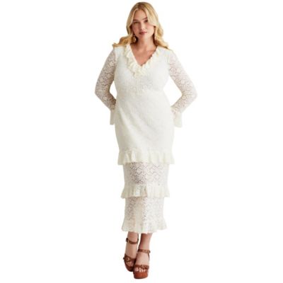 June & Vie Women's June and Vie Ruffled Lace Maxi Dress