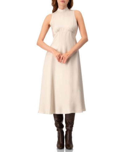 Ivonne Women's Sleeveless High Neck Midi Dress