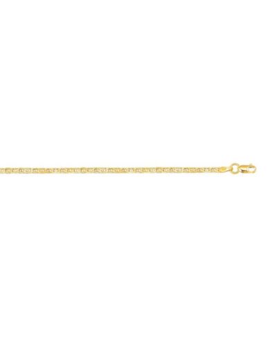 Curata Jewelry Solid 10K Yellow Gold 10 Inch 2.2mm Mariner Chain Anklet Anklet