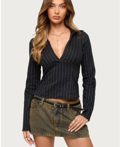 Edikted Женская рубашка Araceli Pinstripe Tailored