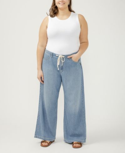 Джинсы Silver Jeans Co. Plus Size Wide-Leg с кулиском