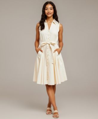Женское платье Modenaire Sleeveless Button-Front Fit-and-Flare