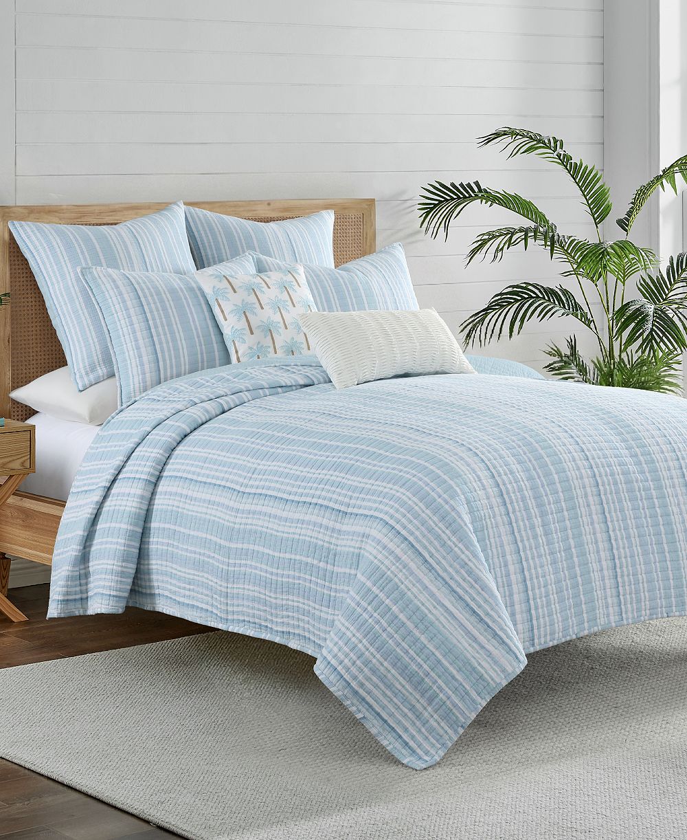 Levtex Home Boracay Stripe Muslin Textured 3-Pc. Quilt Set, King