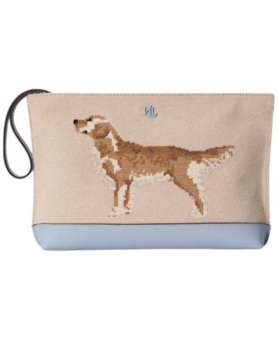 Круглый тканевый клатч Lauren Ralph Lauren с вышивкой Golden Retriever