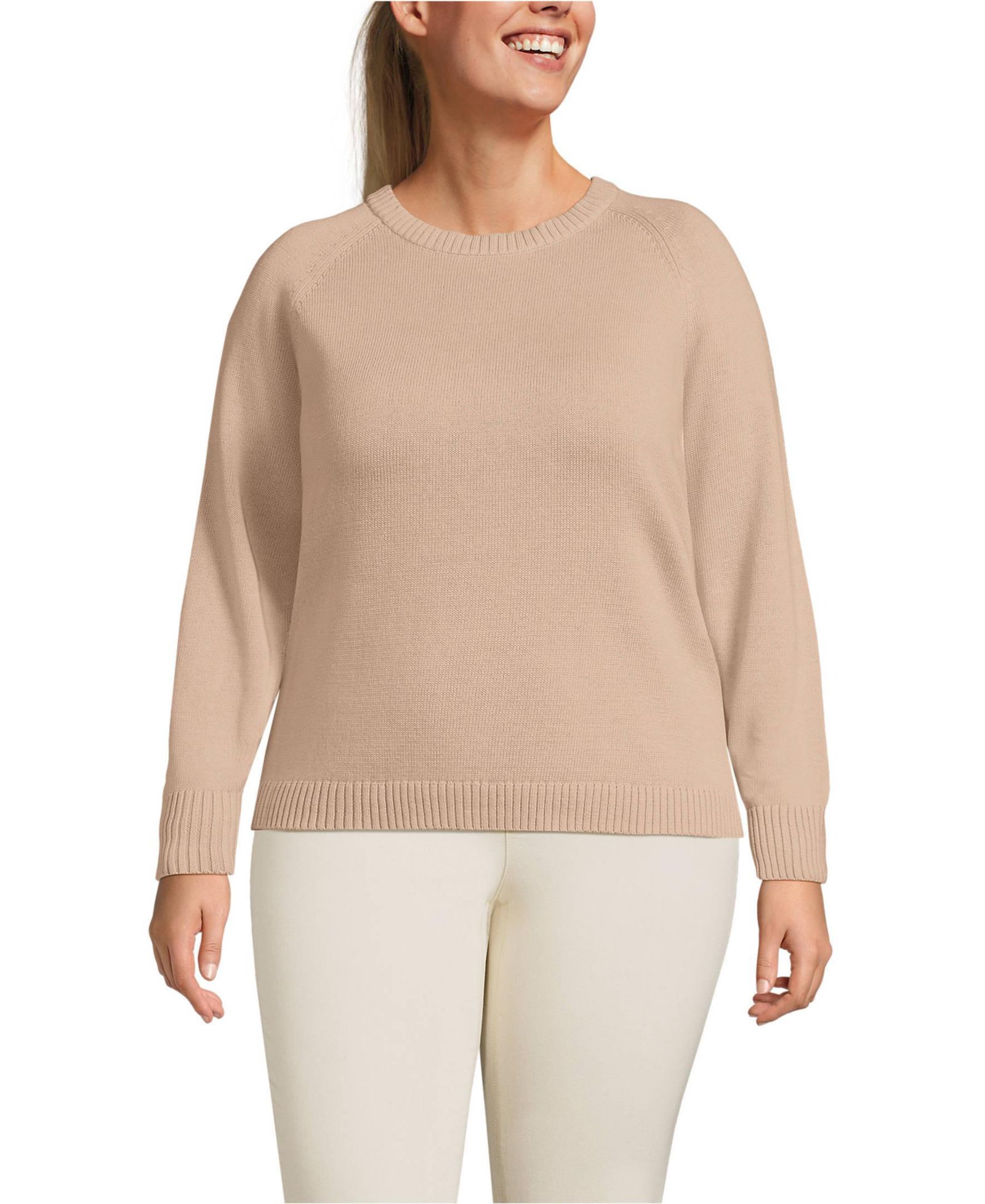 Свитер Lands' End Plus Size Drifter Raglan Crew