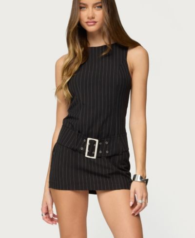 Женский комбинезон Edikted Sharone Belted Pinstripe Romper