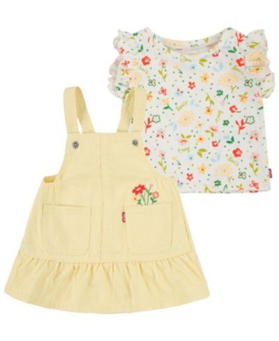 Levi's Baby Girls' Short-Sleeve T-Shirt and Skirtalls Set, 2-Piece Set