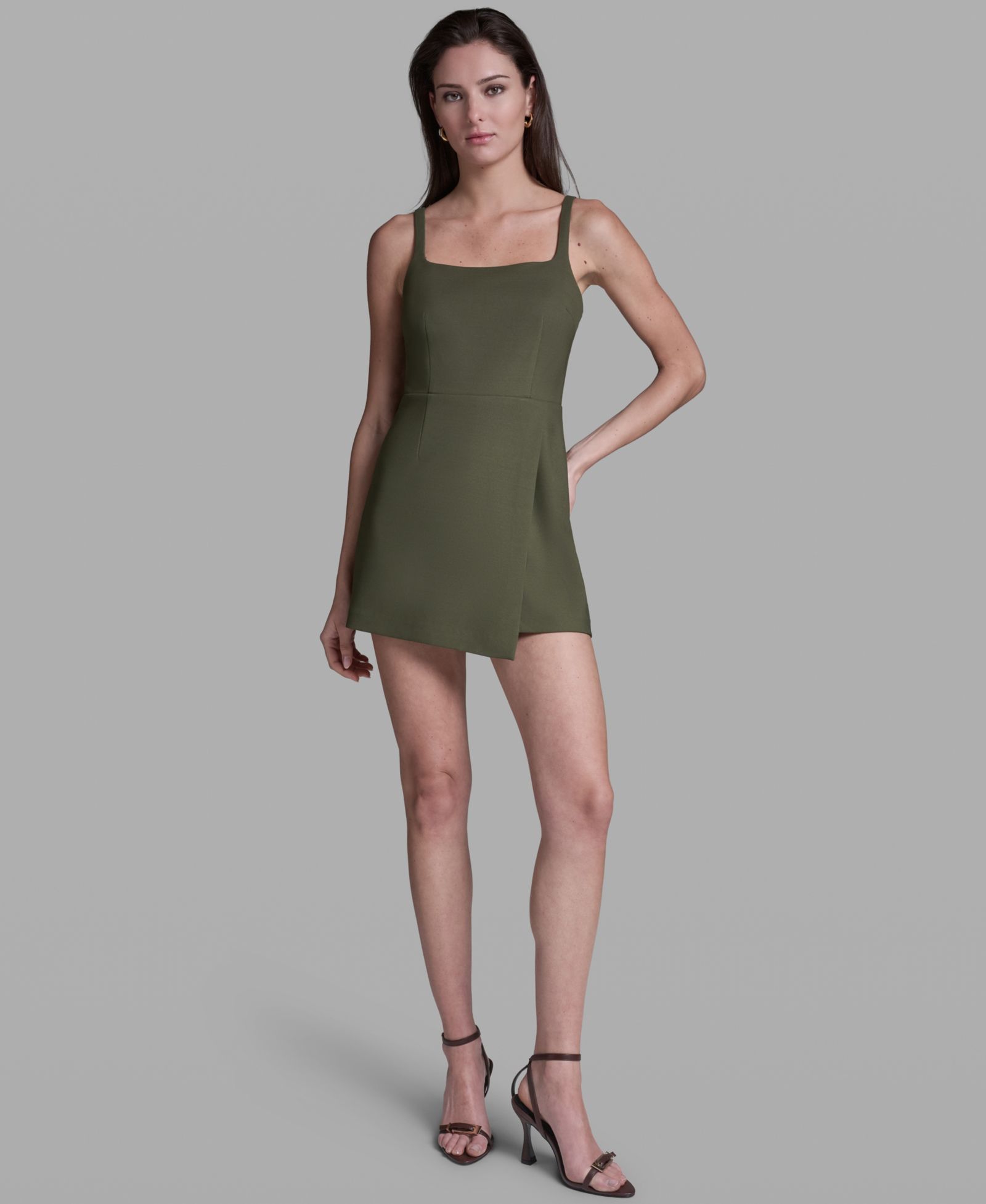 BCBG Women's Sleeveless Mini Romper Dress