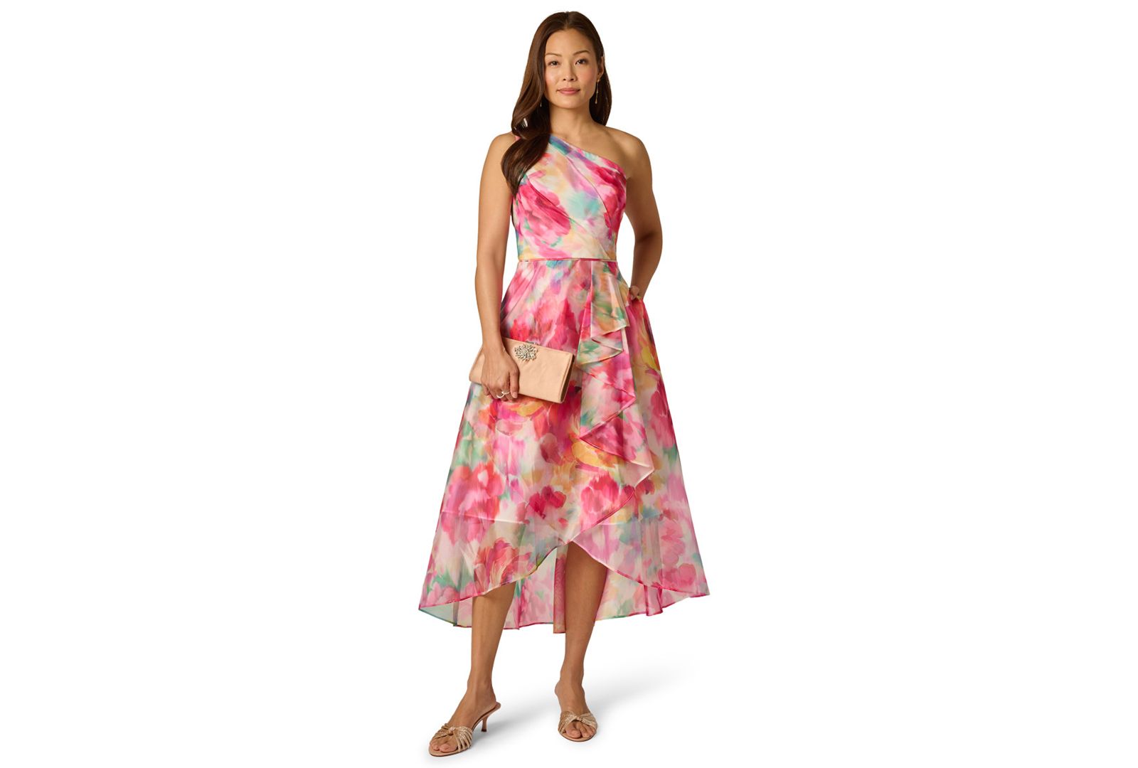 Платье Adrianna Papell Petite Printed High-Low