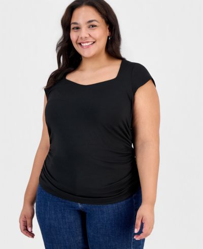 Модный топ Plus Ruched FULL CIRCLE TRENDS