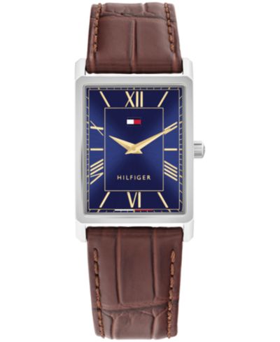 Tommy Hilfiger Мужские кварцевые часы из коричневой кожи 25.5 mm