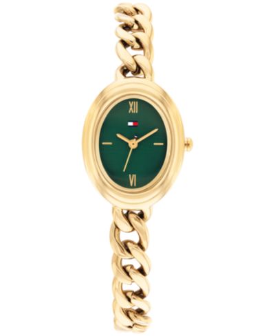 Женские часы Tommy Hilfiger Quartz Gold Tone Stainless Steel Chain Bracelet 21.5mm