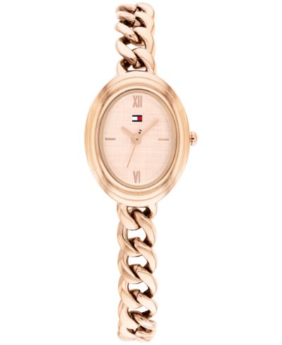 Женские часы Tommy Hilfiger Quartz Rose Gold Tone Stainless Steel Chain Bracelet, 21.5mm