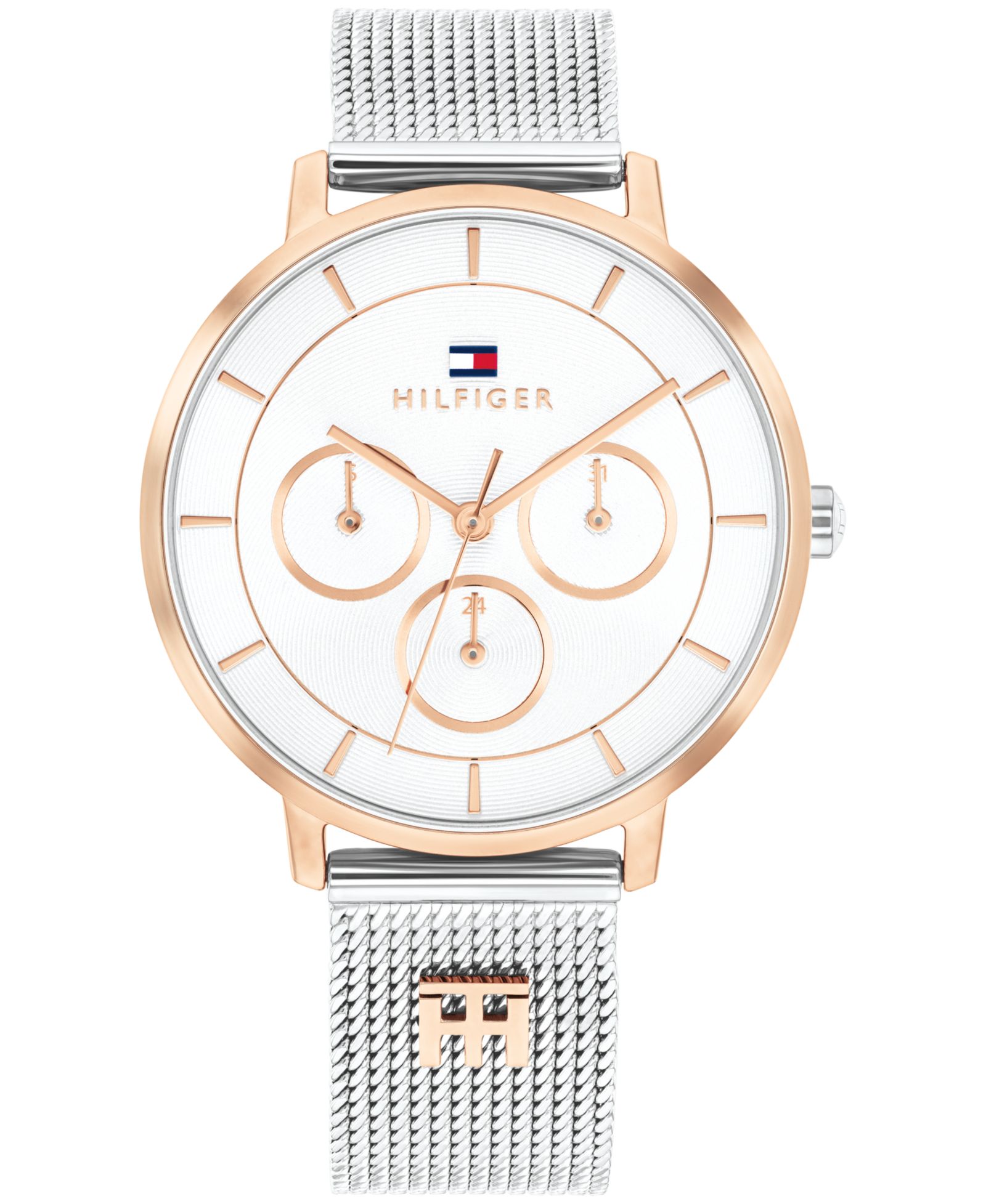 Женские часы Tommy Hilfiger Multifunction Two Tone Stainless Steel Mesh Bracelet, 36mm