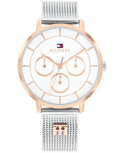 Женские часы Tommy Hilfiger Multifunction Two Tone Stainless Steel Mesh Bracelet, 36mm