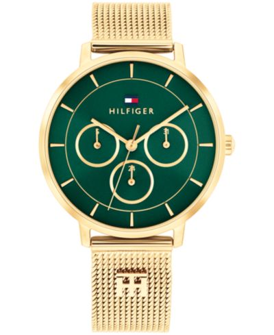 Женские часы Tommy Hilfiger Multifunction Gold Tone Stainless Steel Mesh Bracelet, 36mm