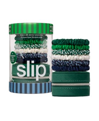 Slip набор из 6 шелковых резинок для волос Skinny и чехла