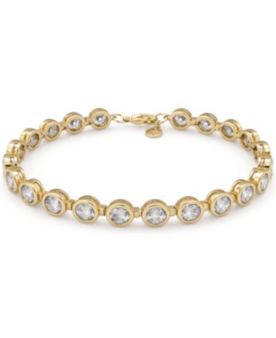 And Now This Clear Cubic Zirconia Bezel Station Tennis Bracelet