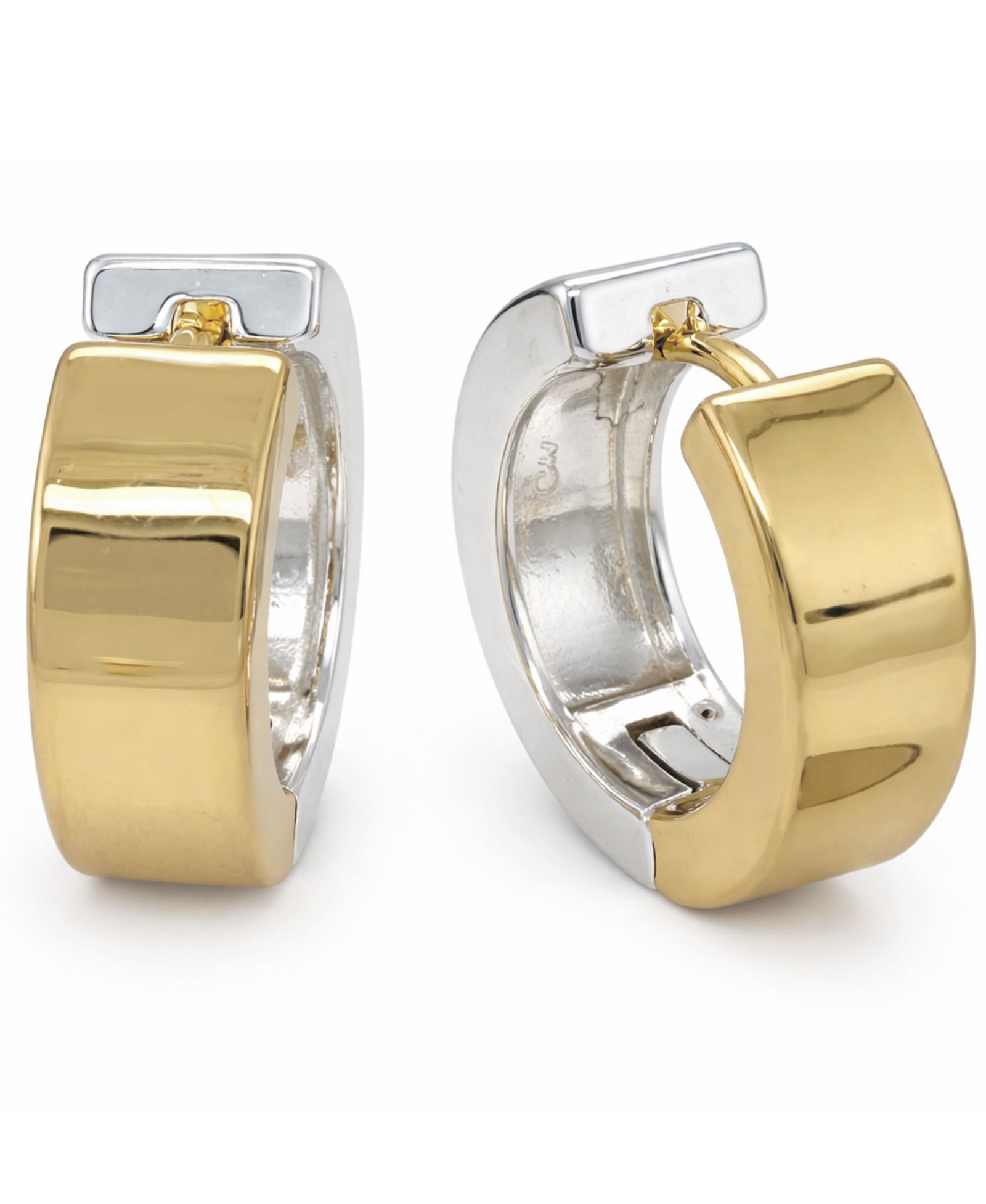 And Now This Two-Tone Metal Reversible Hinge Hoop Earrings