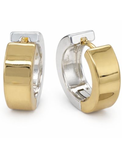 And Now This Two-Tone Metal Reversible Hinge Hoop Earrings