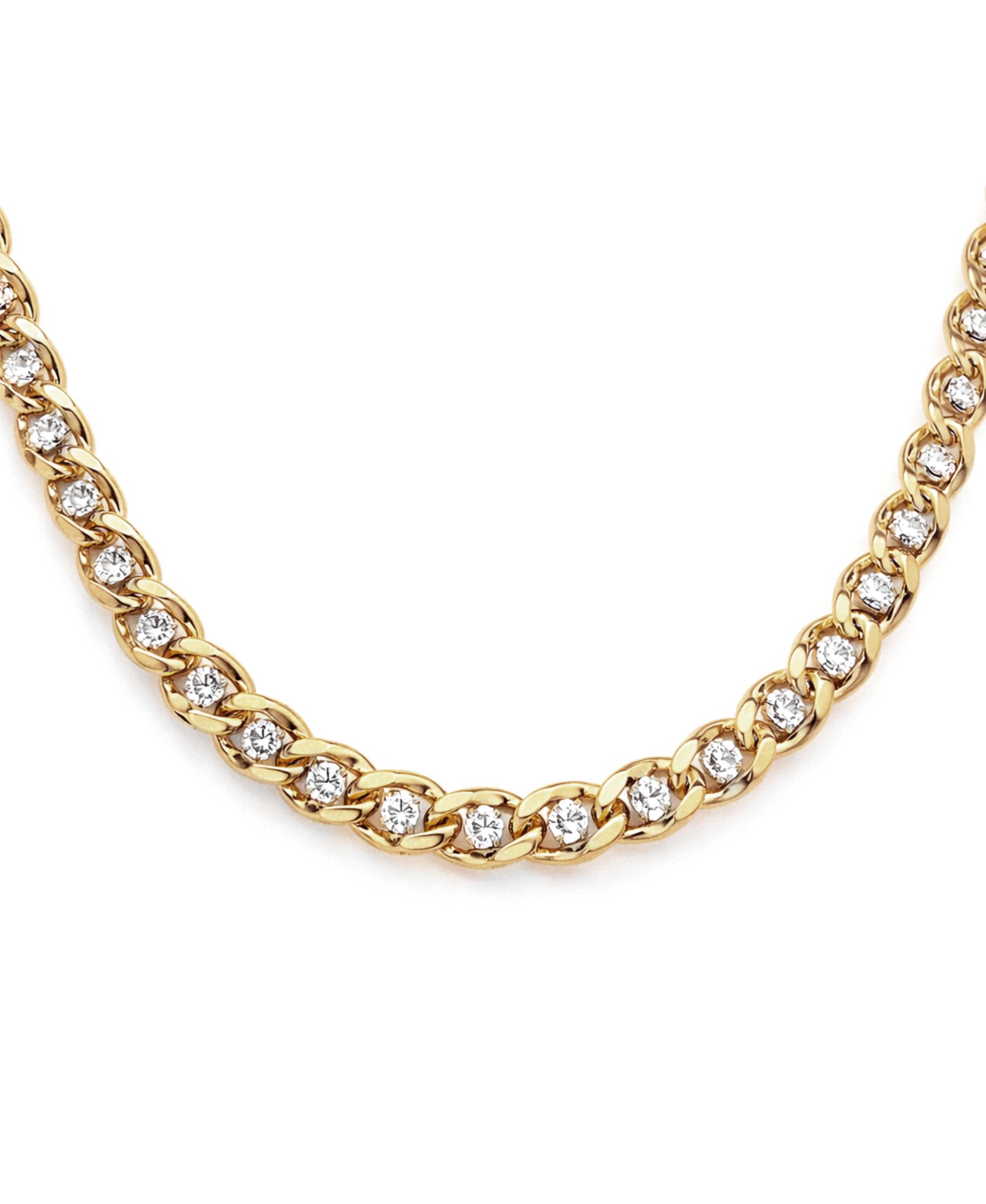 And Now This прозрачная цепь-ожерелье с Cubic Zirconia Cuban