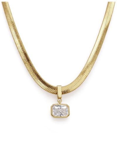 And Now This Ожерелье-цепь с прозрачными фианитами Herringbone