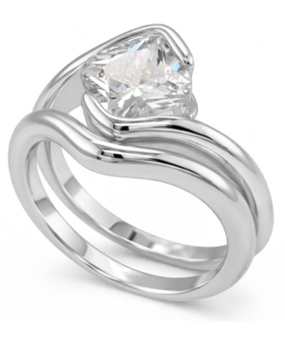 Кольца And Now This Clear Cubic Zirconia Wavy Stack Ring Set