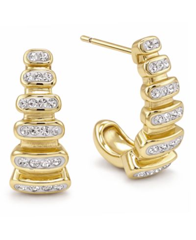 Серьги-кольца And Now This Clear Crystal Graduated J Hoop Post