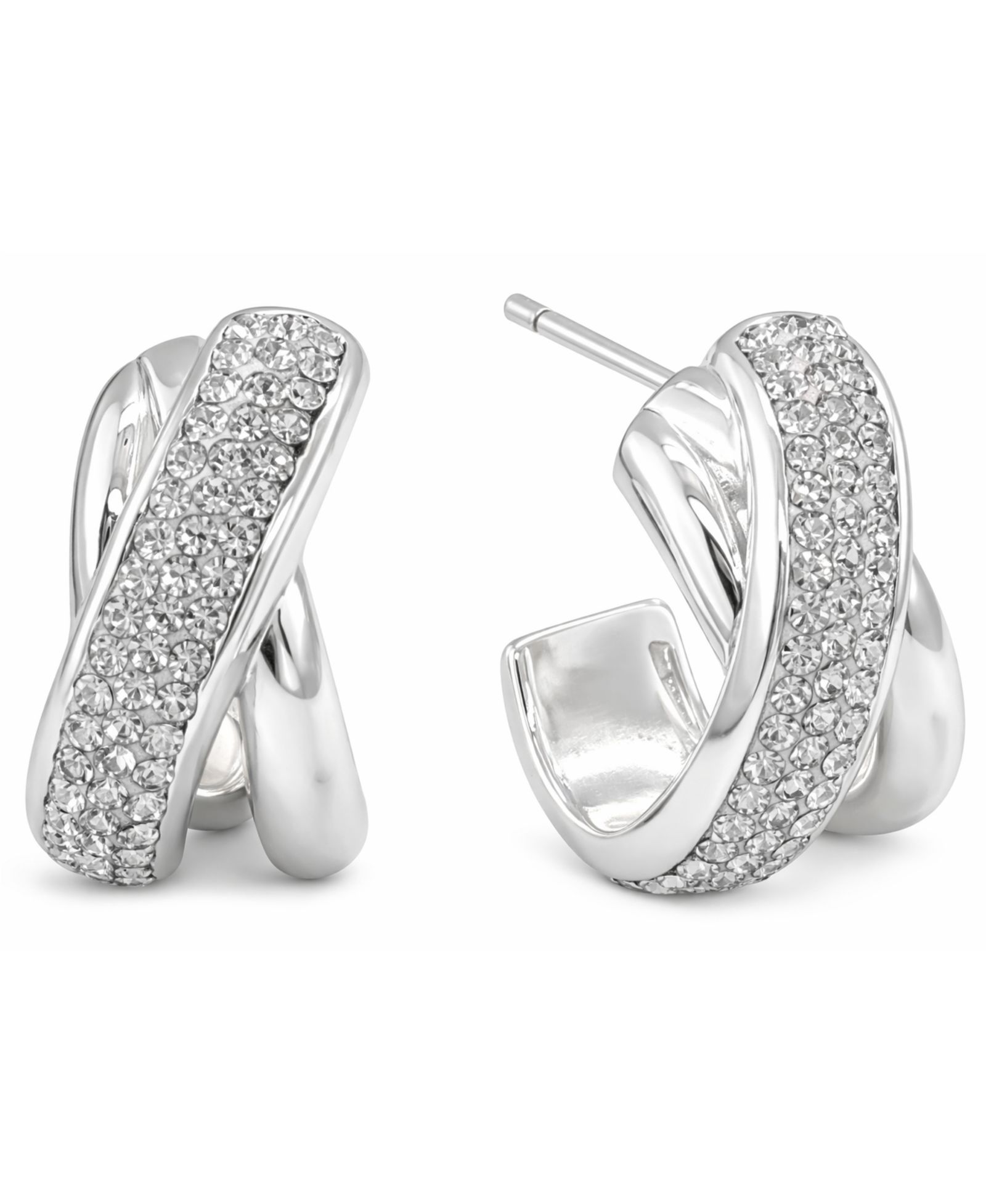 Серьги-гвоздики And Now This Clear Crystal X Center C Hoop Post