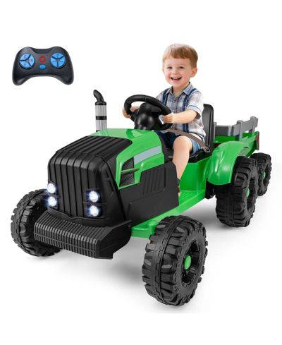 Mecale 24V Ride-On Tractor for Kids with Detachable Trailer & Remote Control