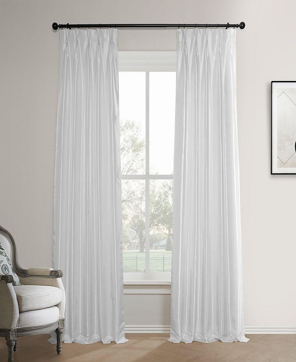 Шторы Half Price Drapes, фальш-плиссе, черный шелк