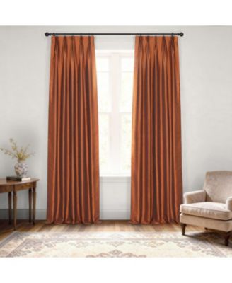 Half Price Drapes French Pleat Vintage Textured Faux Dupioni Silk Blackout Curtain
