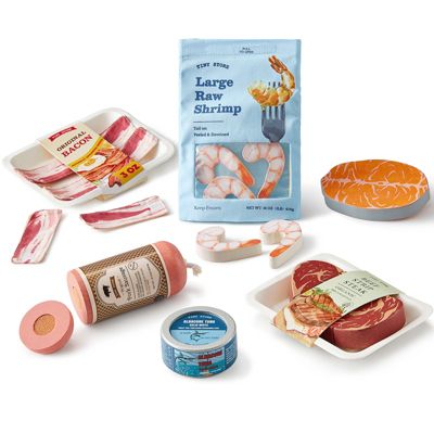 Tiny Land Meat & Seafood 6-Piece Cuttable Play Food Set, Ages 2+