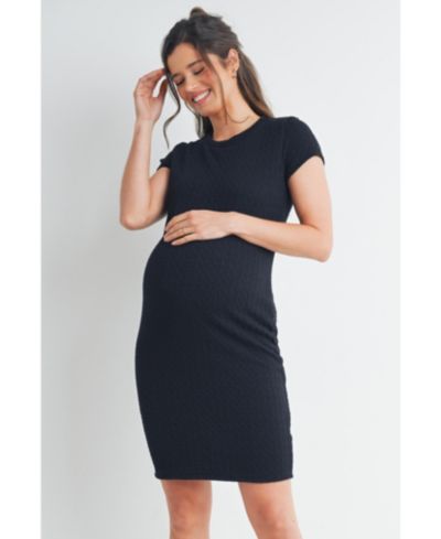 Женское платье Hello Miz Maternity Crewneck Short-Sleeve Textured Bodycon