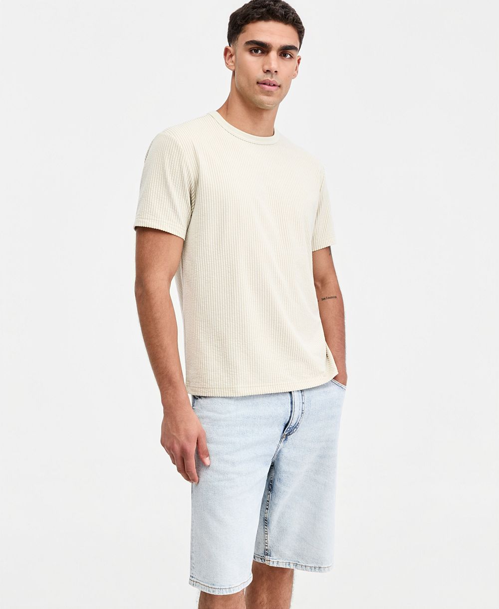 Sun + Stone Men's Logan Stripe Jacquard T-Shirt, Macy's Exclusive