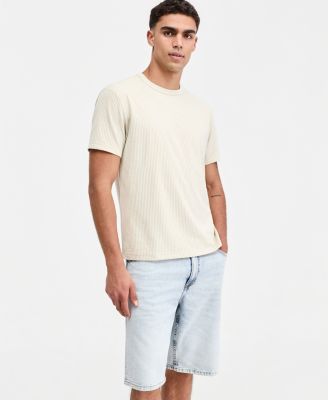Sun + Stone Men's Logan Stripe Jacquard T-Shirt, Macy's Exclusive