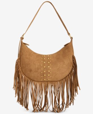 Style & Co Fringed Faux-Suede Hobo Bag, Macy's Exclusive