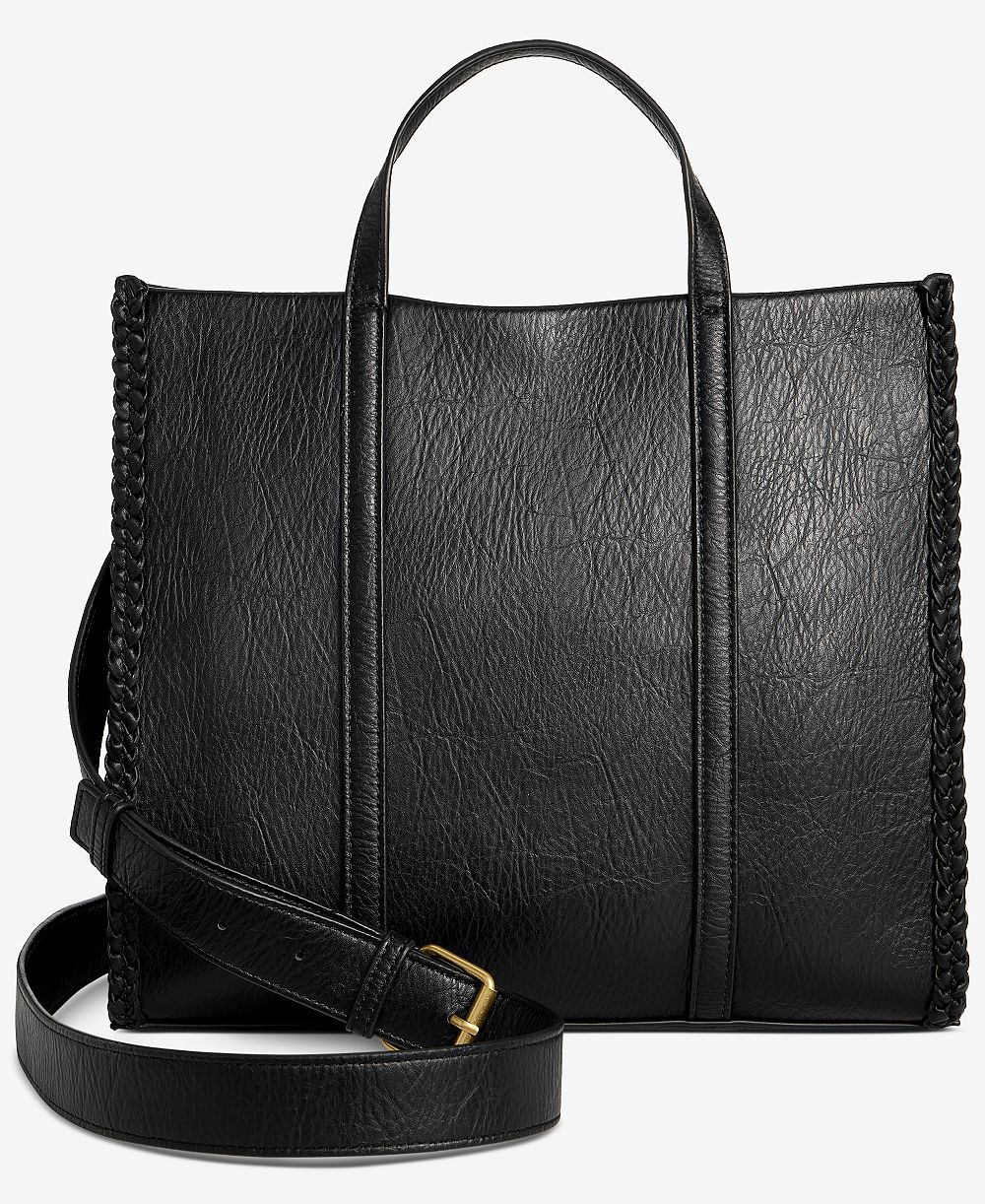 Style & Co Braided Trim Boxy Tote Bag, Macy's Exclusive