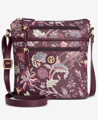 Giani Bernini Dark Floral North South Crossbody Bag, Macy's Exclusive