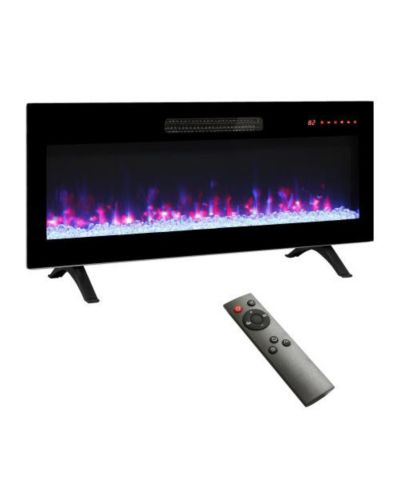 Flynama настенный электрический камин, 36 inch, ультратонкое закаленное стекло, многоцветное пламя, LED light heater