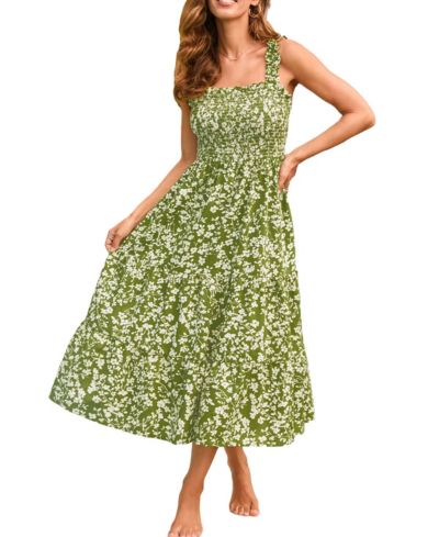 Женское пляжное платье Cupshe V-Neck Pull-On Smocked