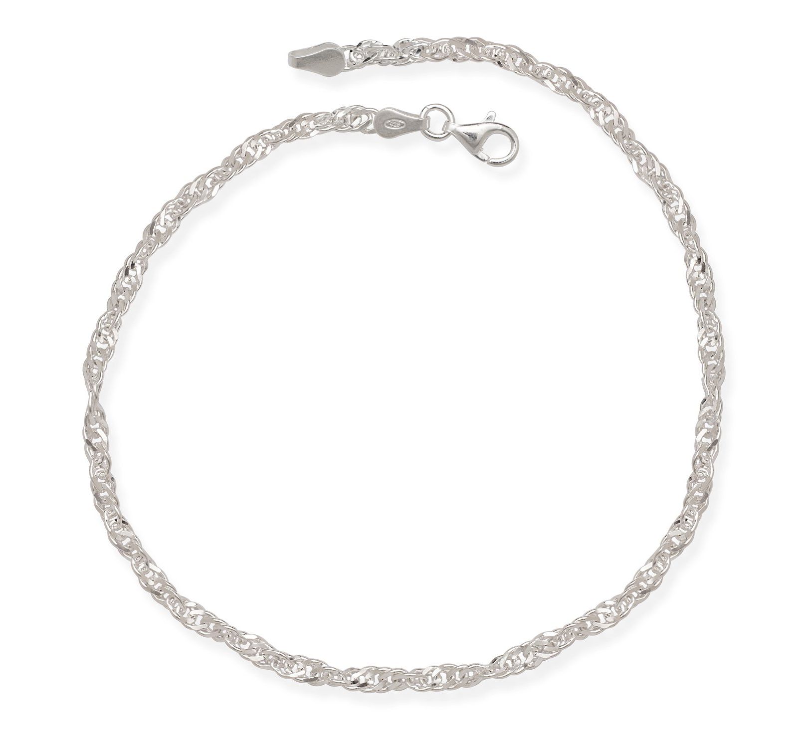 Браслет на ногу Curata Jewelry 925 Sterling 10 Inch 4mm