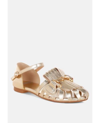Женские сандалии Rag & Co Women's Noori Metallic Fringe Flat