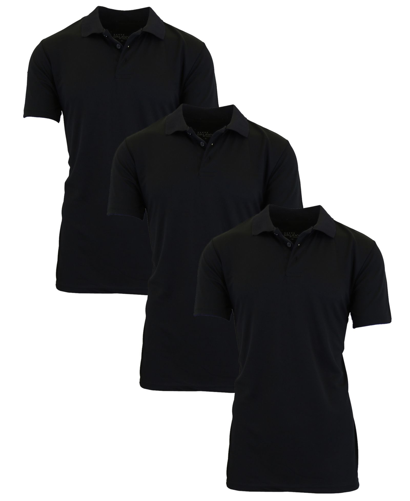 Мужская рубашка-поло Galaxy By Harvic Men's Big & Tall Dry Fit Moisture-Wicking 3-Pack