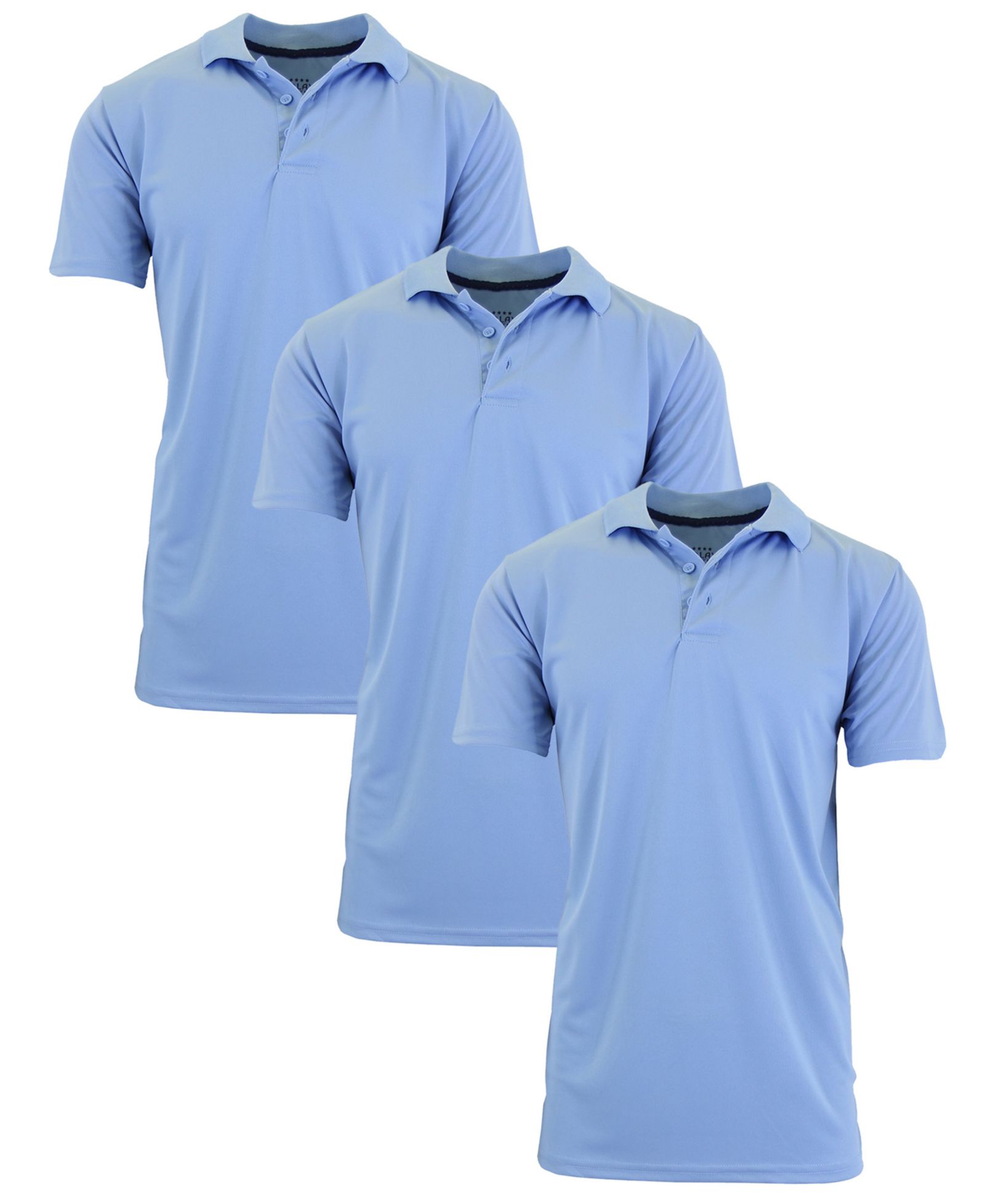 Galaxy By Harvic Men's Big & Tall Dry Fit Moisture-Wicking Polo Shirt, 3-Pack